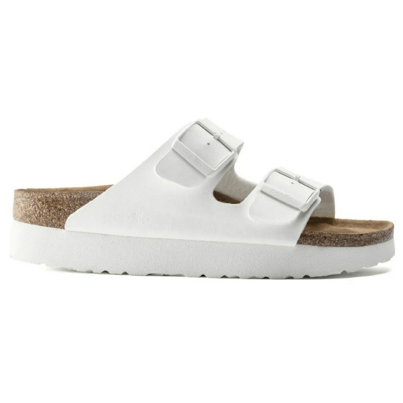 birkenstock white platform sandals